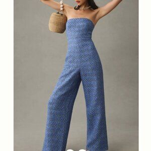 Mare Mare Strapless Wide-Leg Tweed Jumpsuit